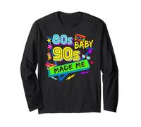 80s Baby but 90s Made Me Vintage Colorful Party a tema anni '90 Maglia a Manica