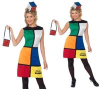 80's Cubo di Rubik Costume Donna Costume Retrò Donna Vestito 8 - 18