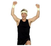 80s Fascia Elastica Set Polsini Braccio + Fascia Neon Rave Adulti Costume