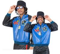 80s Jam Master Giacca Adulti Rap King Uomo Costume Bomber Giubbino