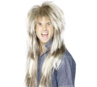 80s Mega Parrucca Mullet Bionda Pat Sharpe Uomo 1980s Costume Accessorio Nuovo