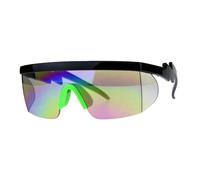 80's Occhialini da Sole Oversize Mezzo Cerchio Sci Moda Multicolore Lenti