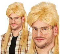 80s Parrucca Mullet Costume Pop Accessorio Costume Nero o Marrone Popstar Rock
