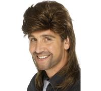 80s Parrucca Mullet Jason Donovan Uomo Hillbilly Accessorio per Costume Adulti