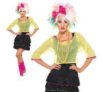 80s Pop Tart Costume Neon Rétro Madonna Cyndi Lauper Costume da Donna UK 8-18