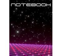 80s Retro Arcade Gaming Galaxy Large Notebook Lined College Compostion Book 100 pages