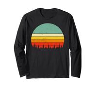80s Retro Pine Trees Wildlife Nature Vintage Forest Maglia a Manica