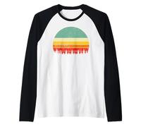 80s Retro Pine Trees Wildlife Nature Vintage Forest Maglia con Maniche Raglan