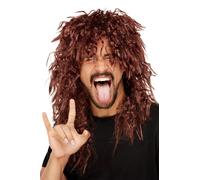 80s Rigido Rocker Parrucca Uomo Superstar Rock Star Mullet Costume Biondo Nero