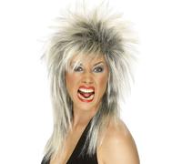 80s Rock Diva Parrucca Bionda Tina Turner Mullet Donna Accessorio per Costume