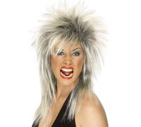 80s Rock Diva Parrucca Bionda Tina Turner Mullet Donna Accessorio per Costume