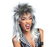 80s Rock Diva Parrucca Bionda Tina Turner Mullet Donna Accessorio per Costume