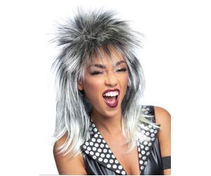 80s Rock Diva Parrucca Bionda Tina Turner Mullet Donna Accessorio per Costume