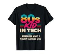 80s Tech Modem Suono Computer Storia Retro Nostalgia Maglietta