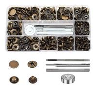 80Set Bottoni Automatici a Pressione, BetterJonny Bottoni a Pressione Metallo Φ15mm Bottoni Automatici in Metallo con 4 Strumenti di Regolazione per Jeans Pelle Cuoio e Tende, Ottone