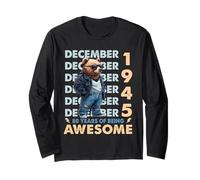 80th Birthday Bear Legends December 1945 80 Years Old Mens Maglia a Manica