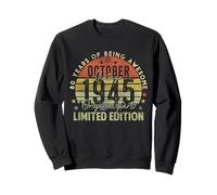 80th Birthday Gifts Vintage October 1945 80 Years Old Men Felpa