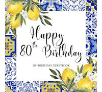 80th Birthday Guestbook: Positano and Amalfi Coast Themed - Mediterranean Style