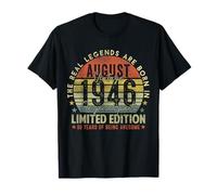 80th Birthday Legends August 1996 Vintage 80 Years Old Maglietta