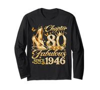 80th Birthday Queen Chapter 80 Fabulous Since 1946 Women Maglia a Manica