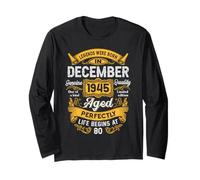 80th Birthday Real Legends December 1945 80 Years Old Men Maglia a Manica