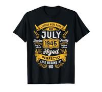 80th Birthday Real Legends July 1945 80 Years Old For Men Maglietta