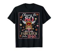 80th Birthday Women Cheers to 80 Years Fabulous Since 1946 Maglietta
