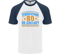 80th Compleanno Turning 80 Is Ottimo DA UOMO S/S Baseball T-Shirt