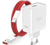80W Caricatore e Cavo USB C per OnePlus Nord 5 CE5 5G CE4 Lite Nord CE3 2T,SUPERVOOC Adattatore di Caricatore e Cavo Tipo C 1Metro Ricarica Rapida Spina da 80W per OnePlus 13R 13T 13S 10 Pro Ace5 Pad3