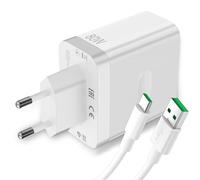 80W Caricatore e Cavo USB C per Realme 14 Pro+ 13 Pro+ 13+ 5G, SUPERVOOC Ricarica Rapida Tipo C Cavo 1Metro Ricarica Flash e Adattatore di Spina per Realme Neo7 SE Narzo 80 Pro P2 P3 Pro OPPO A98 A78