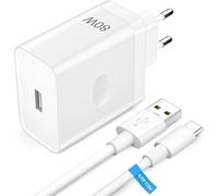 80W Caricatore Rapido con Cavo USB C 2M SUPERVOOC Charge per OPPO Find X5 X3/2Neo/Reno12 11 F 10 8 Pro,Caricatore Rapido Charge VOOC con Cavo USB Type-C per OnePlus 12 12R 11 9 Pro Nord 2T CE 4 3 Lite