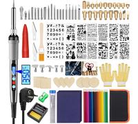80W Kit Pirografia Legno, 108Pcs Attrezzi Incisione Professionale per Cuoio, Sal