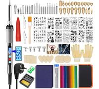 80W Kit Pirografia Legno, 108pcs Attrezzi Incisione Professionale per Cuoio | Temperatura Regolabile con ℉/℃ Interruttore, Pirografo Legno per Intaglio/Saldatura/Goffrare/Arte DIY Saldatore Kit