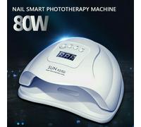 80W LED Lampada Unghie Smalto Gel Luce UV Asciuga Macchina Arte Cura Strumento