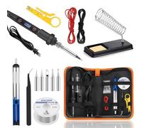 80W Saldatore a Stagno Professionale con Display LCD,Temperatura Regolabile 180-500°C,5 Punte di Saldatura,Interruttore ON/OFF,Filo Stagno e Accessori Completi per Riparazioni Elettroniche