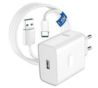 80W SUPER VOOC Caricatore Rapido con 6A Cavo USB C 1.8M per OPPO A5 Pro A40M A40 A18/Reno13FS/12FS/11F/10 Pro,Caricatore Rapido Charge VOOC con Cavo USB Type-C per realme C65 12+ per OnePlus 13 12R