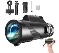 80x100 High Power Monocular Telescope with Phone Adapter, HD Long Range Zoom Telescope with Tripod, Hiking, Hunting, Stargazing & Wildlife Observation (Black)