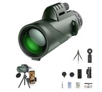 80x100 Monocular Telescope,Monocular Telescope Connected To A Mobile Phone,Adults High Definition Monoculars,Telescopes For Watching Travel Camping Hiking (HD-green10*42)