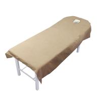 80x190cm Lenzuolo da letto for salone di bellezza SPA Massaggio Morbido Copriletto Semplice con Foro per i lettini da massaggio(Brown1)