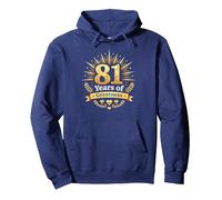 81 Anni di grandezza Regalo di Compleanno Celebrazione Arte Felpa con Cappuccio, Unisex per Adulti, Navy, L