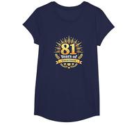 81 Anni di grandezza Regalo di Compleanno Celebrazione Arte Maglietta, Ragazze, Navy, L