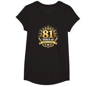 81 Anni di grandezza Regalo di Compleanno Celebrazione Arte Maglietta, Ragazze, Nero, L