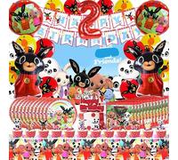 81 Pezzi Decorazioni Bing Compleanno 2 Anni, Palloncini Festa 2 Anni Bing, Stoviglie Bing Compleanno 2 Anni, Sfondo Compleanno Bing 2 Anni, Tovaglia Bing Compleanno 2, Tema Bing Compleanno 2 Anni