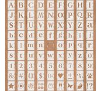 81 Stück Buchstaben Schablone Set, Wiederverwendbar DIY Buchstabenschablonen Zahlenschablone, 8x6 cm Schablonen Buchstaben Zahlen Zeichen, schablonen malen für graffiti, Bastel, textilgestaltung