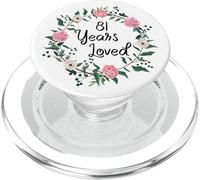 81 Years Loved Men Women Floral 81 Years Old 81th Birthday PopSockets PopGrip per MagSafe
