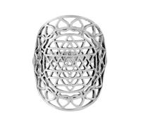 81stgeneration Anello Argento Sterling Largo Sri Yantra Chakra Sacro India