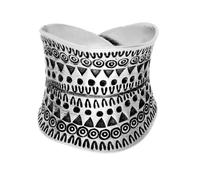 81stgeneration Anello Argento Tribal Karen Hill Inciso Largo Regolabile Wrap