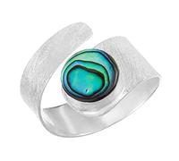 81stgeneration Anello Avvolgente in Argento Sterling con Fascia Larga in Abalone e Finitura Satinata | Gioielli con Conchiglie Naturali Dell'oceano