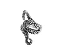 81stgeneration Anello Avvolgente in Argento Sterling con Gambe e Braccia di Polpo | Gioielli Estivi Argento 925 | Disegno a Mezzo Dito del Kraken dell'Oceano | Anello da Spiaggia Nautico