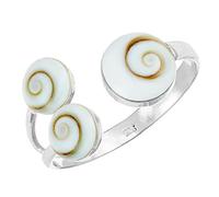 81stgeneration Anello con Triplo Occhio di Shiva in Argento Sterling e Apertura Frontale | Gioielli Mediterranei in Pietra Naturale di Santa Lucia